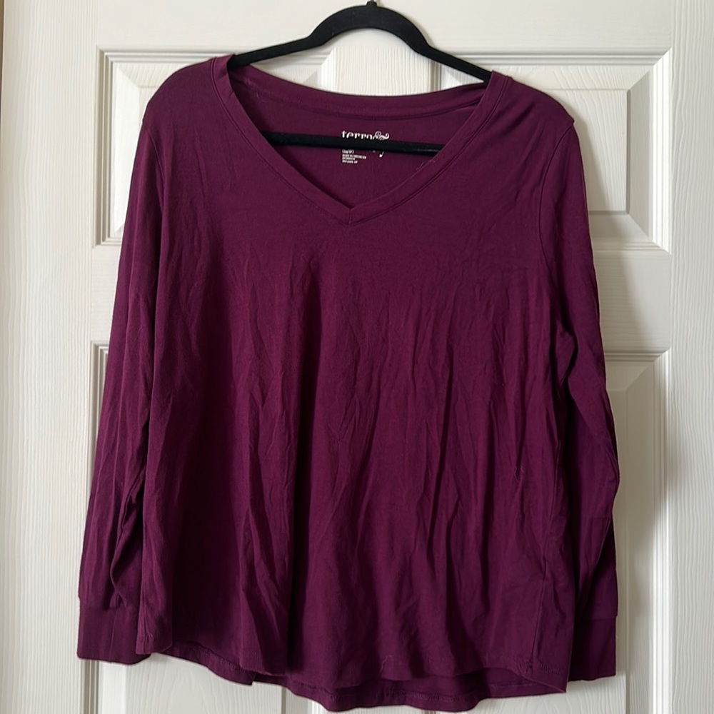 Terra and sky purple long sleeve top